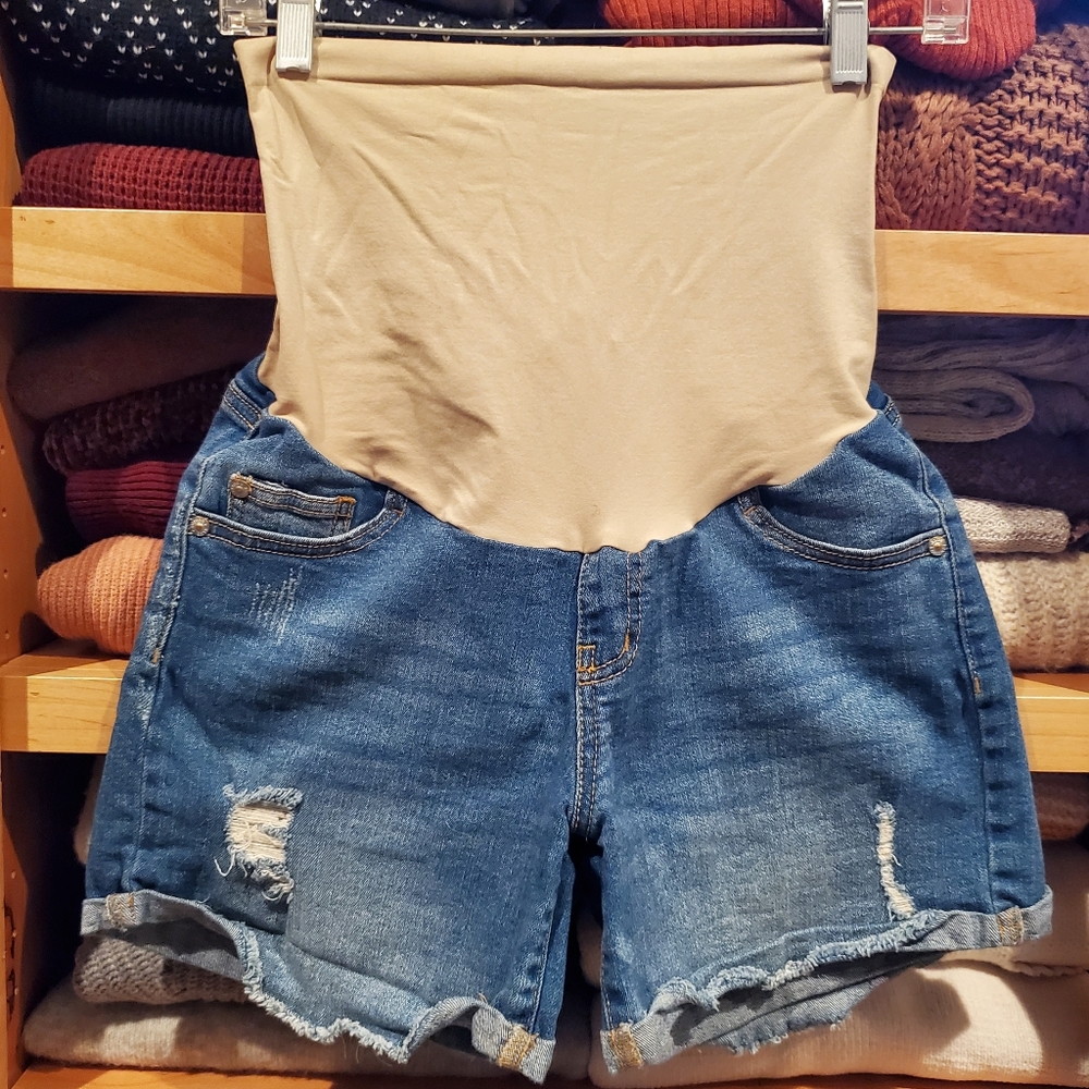 TWO PAIRS Indigo Blue Maternity Shorts